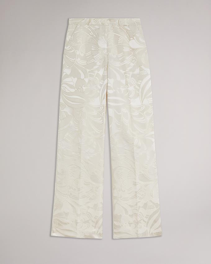 Pantalon Ted Baker Wide Leg Jacquard Beige Femme | GXY-33519318